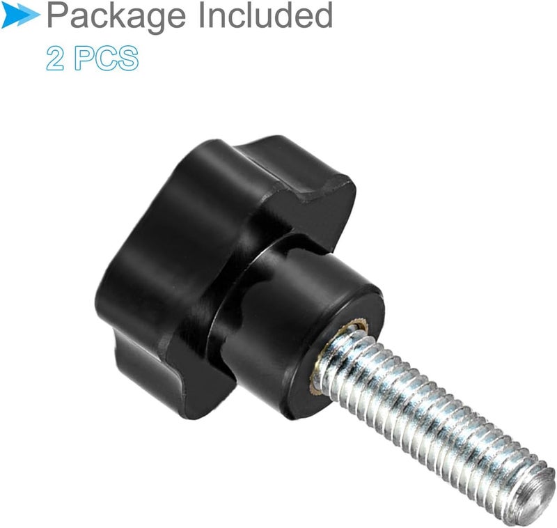 CoCud Star Clamping Knobs, M10 x 40mm Male Thread 48mm Head, Plastic Thumb Screw Grip Hand Knobs Threaded Bolt Black - (Applications: for Lathe Machinery), 2-Pieces - Image 5